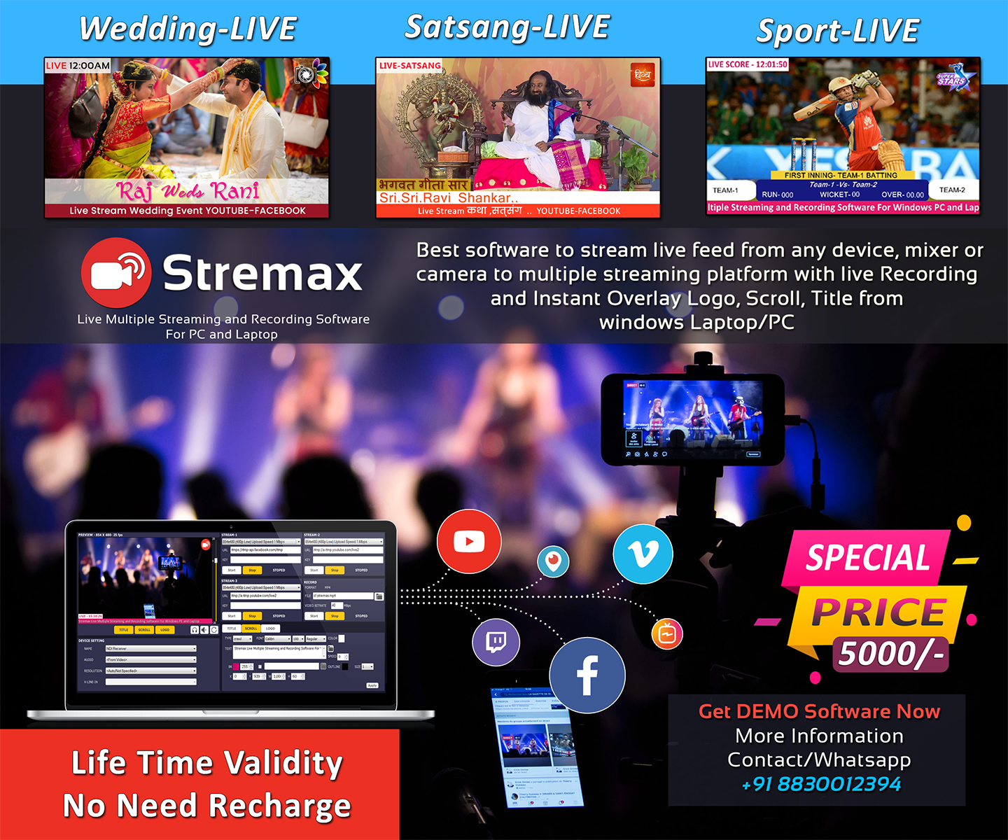 Stremax multi-streaming live streaming software