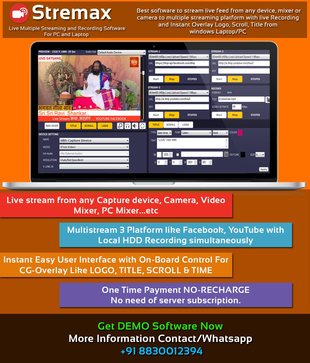 Stremax multi-streaming live streaming software