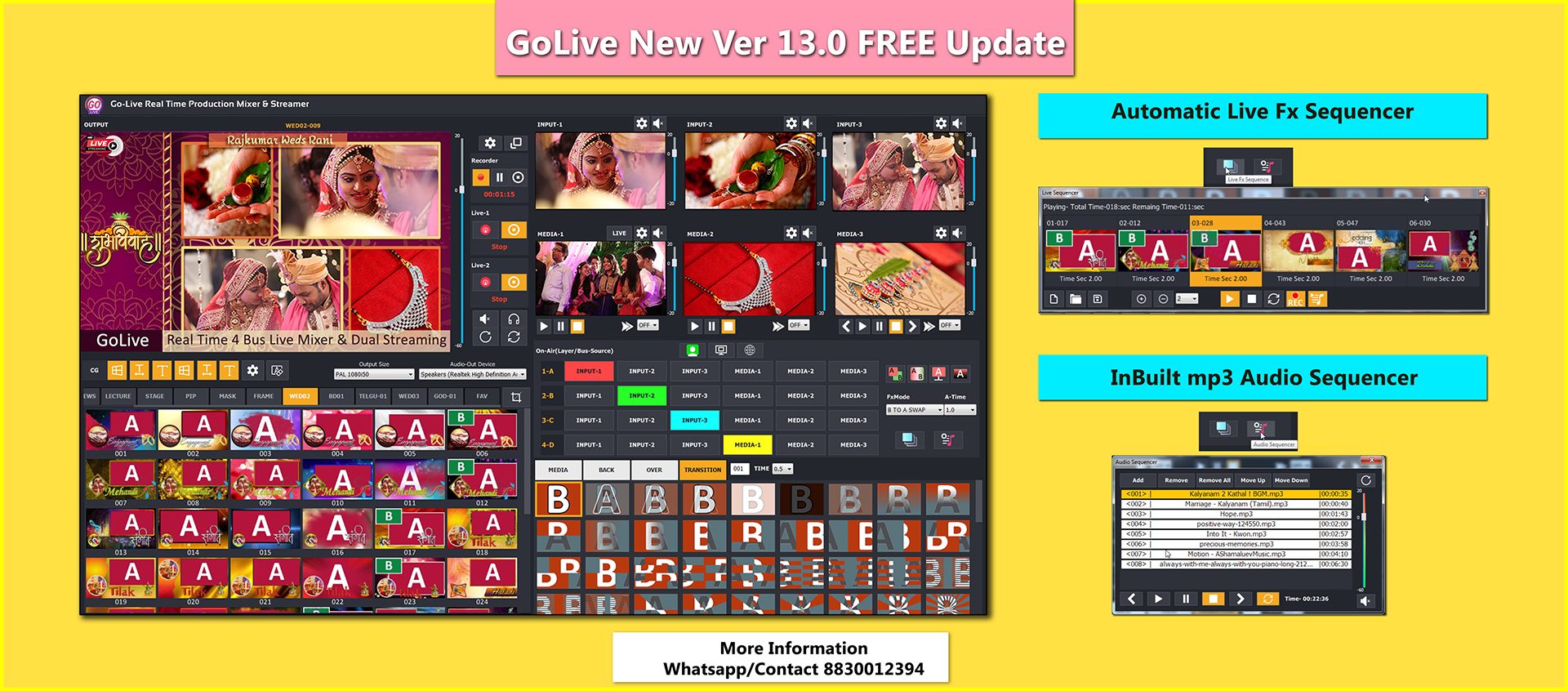 GoLive Real Time Live Video Mixing Broadcasting Software with Realistic Virtual Set