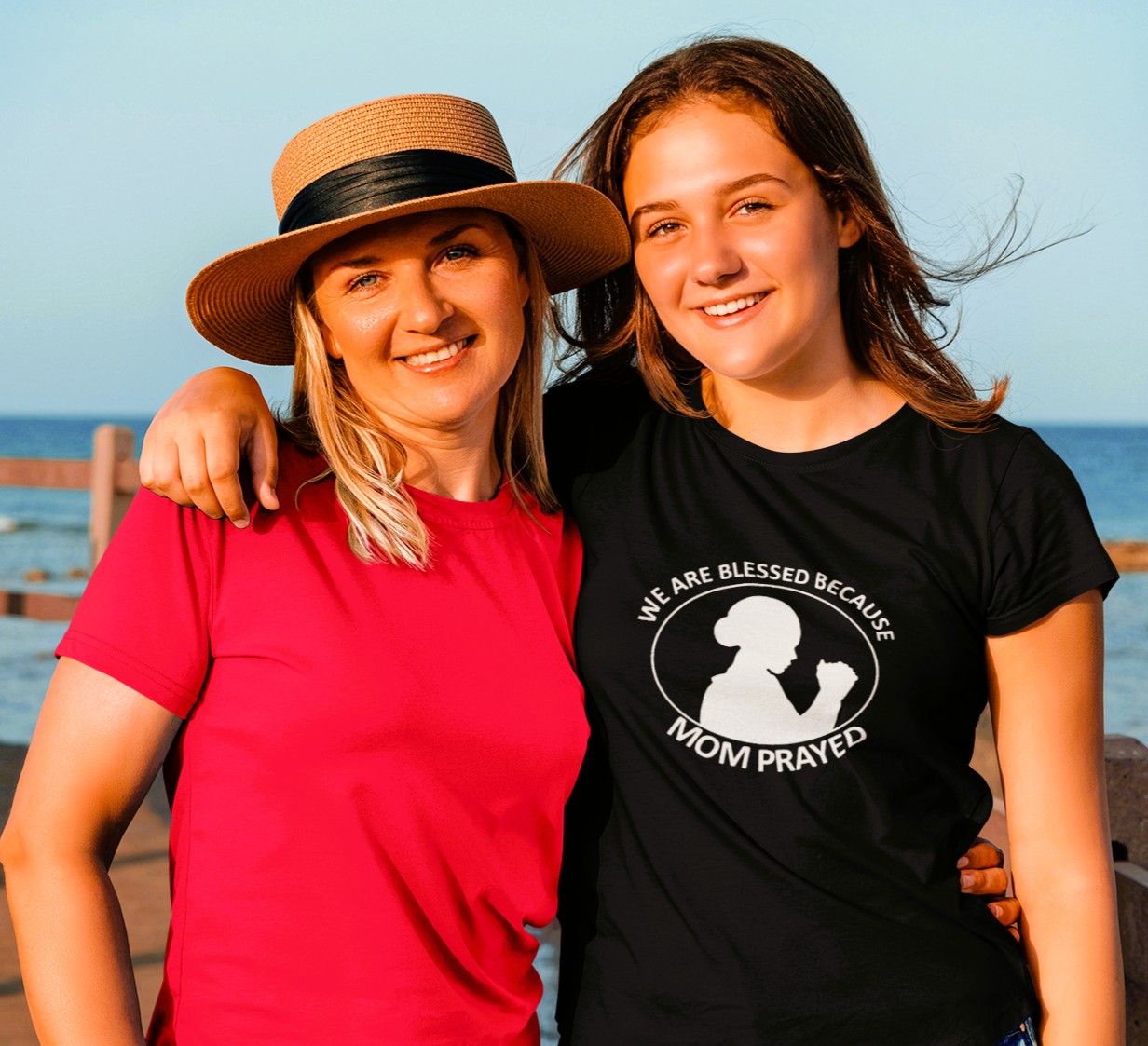 WE ARE BLESSED BECAUSE MOM PRAYED - TSHIRT