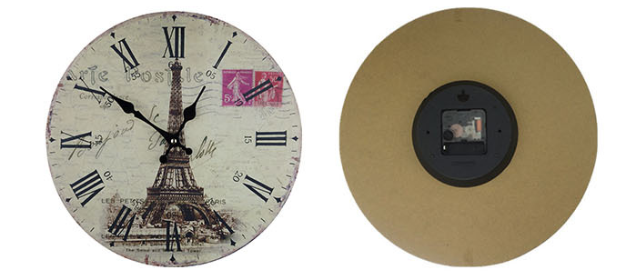 MDF/Wooden Wall Clock : MDF Wood Wall Clock Modern Simple Design Silent Quartz Clocks for Home Living Room    sales@Prosperity-Crafts.com or Tel/Whatsapp: +86-18965155752
