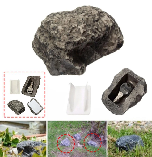 NEW Key Box Rock Hidden Hide in Stone Security Safe Storage Hiding Outdoor Garden Creative Resin Key Holder |  sales@Prosperity-Crafts.com or Tel/Whatsapp: +86-18965155752