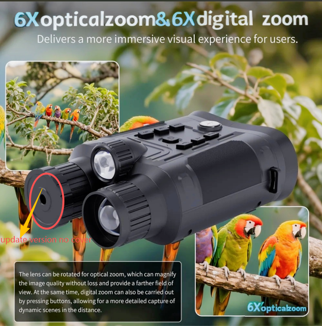 4K UHD Outdoor Night Vision Binoculars Mini90 Infrared 6000MAh with Tactical Lights for Hunting exploring