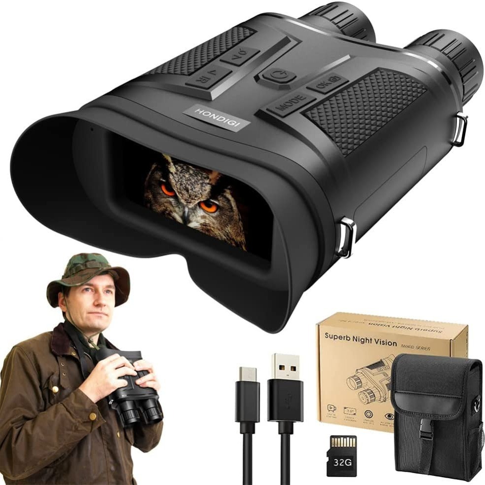 NV800S 4K UHD Binocular Telescope 42MM Objective Lens 12MP 5X Optical 10X Digital Zoom 800M Infrared Night Vision for Hunting