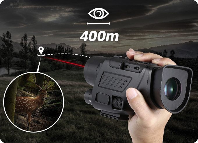 Full Color Vision Monocular Goggles Night Day 1920x1080 Video 30x Zoom 400m Range W/ 32GB Card For Hunting Camping Surveillance