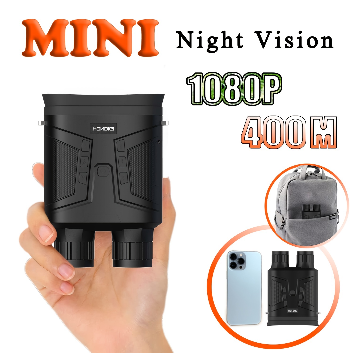 Small Mini80 night vision telescope built-in 6000mAh battery display 6X zoom digital Night Vision Binoculars for Hunting Camping