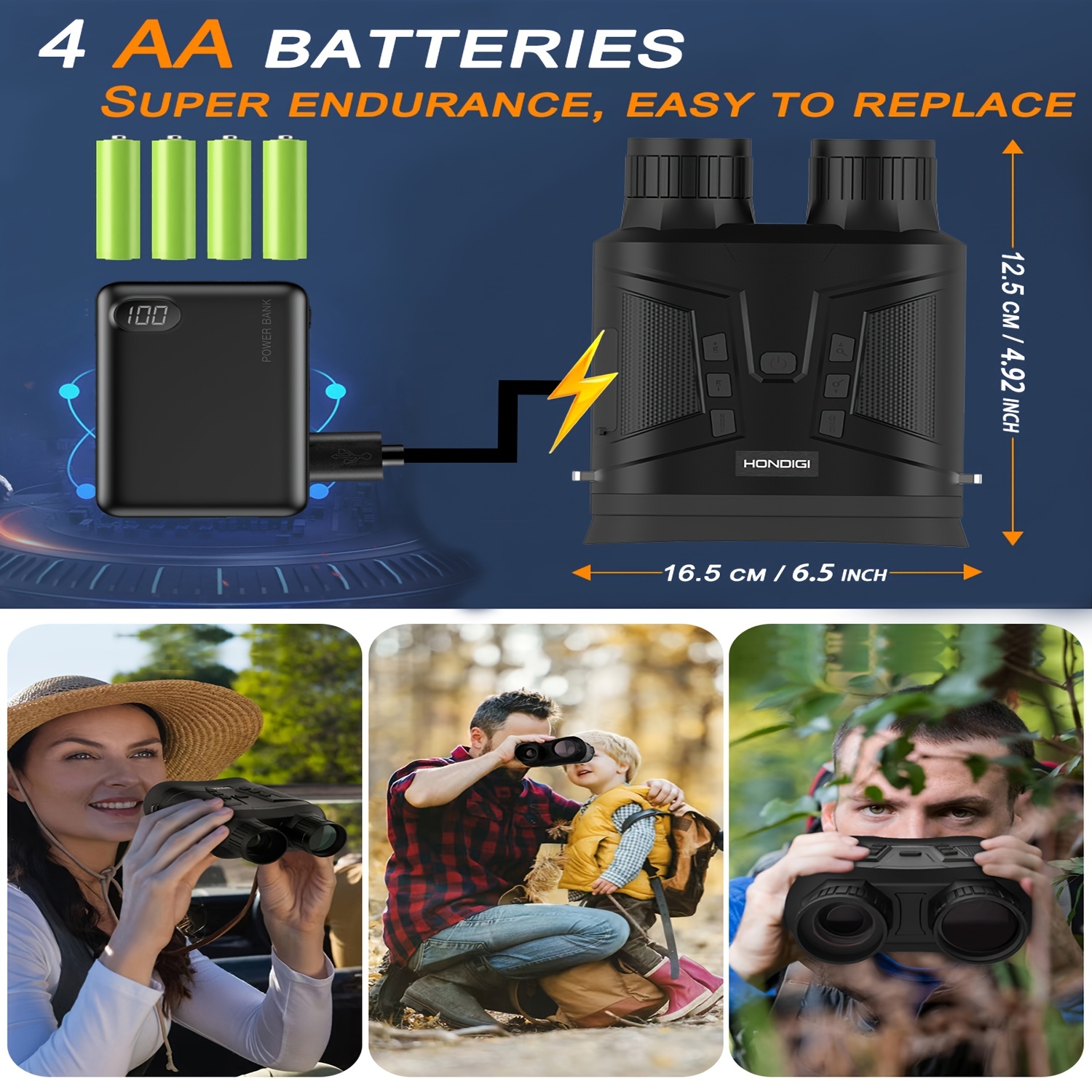 Small Mini80 night vision telescope built-in 6000mAh battery display 6X zoom digital Night Vision Binoculars for Hunting Camping