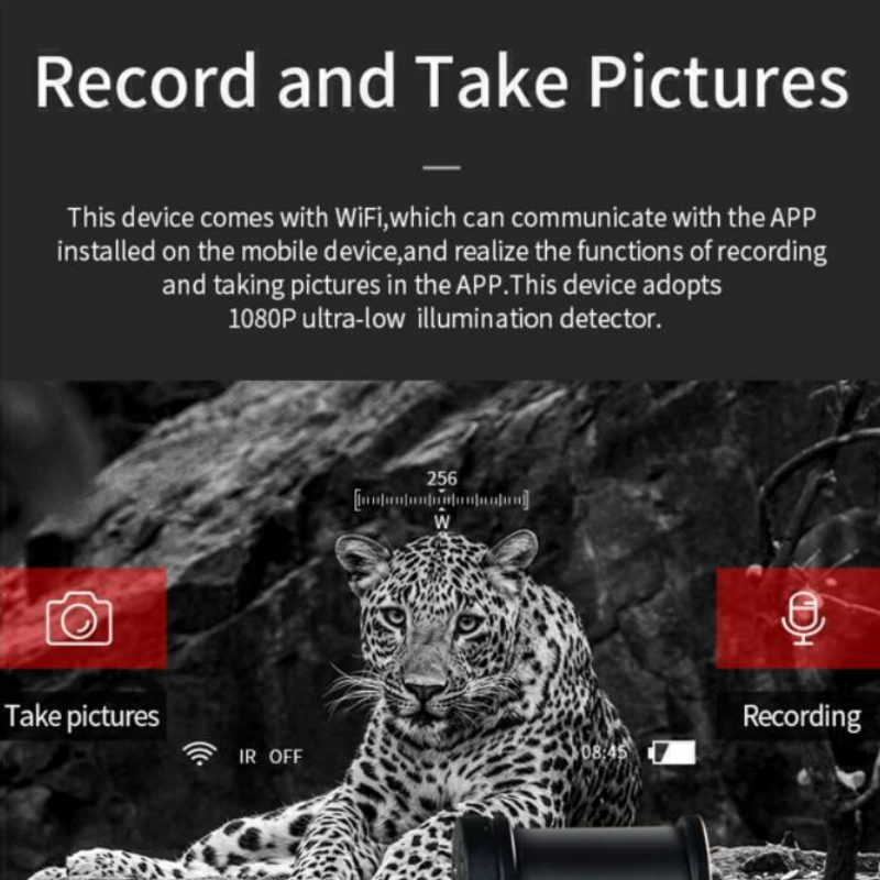 NVG10 Night Vision Goggles Head Mounted Monocular Green WIFI IP66 Night Range 200m/656ft for Helmet Hunting Observation