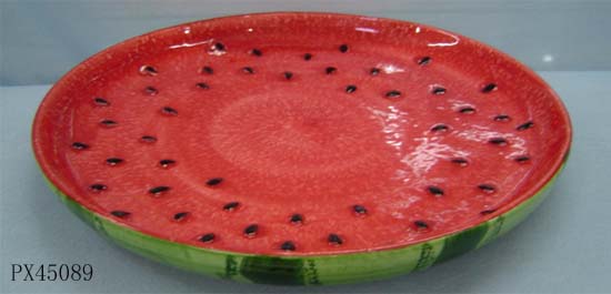 Ceramic Watermelon Plate | Sales@Prosperity-Crafts.com or Whatsapp: +86-18965155752