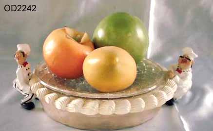 Resin Fruit Holders with Glass Plates | Sales@Prosperity-Crafts.com or Whatsapp: +86-18965155752