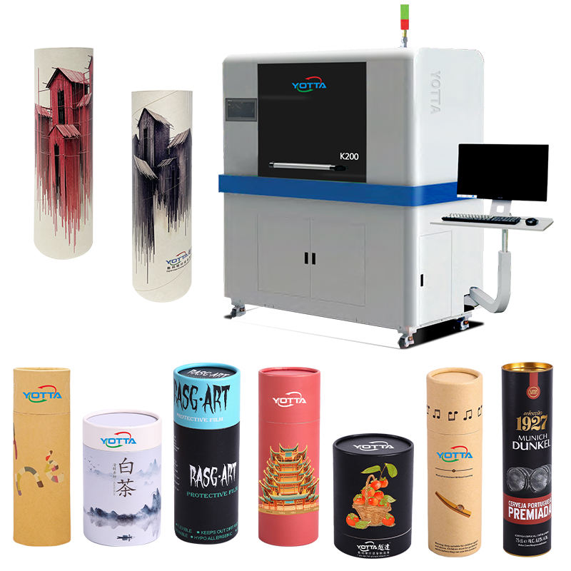 New Product Yotta K200 360 Cylinder Inkjet Uv Printer for Various Water Bottle Aluminum Cans Tumbler Lipstick Tube Printing