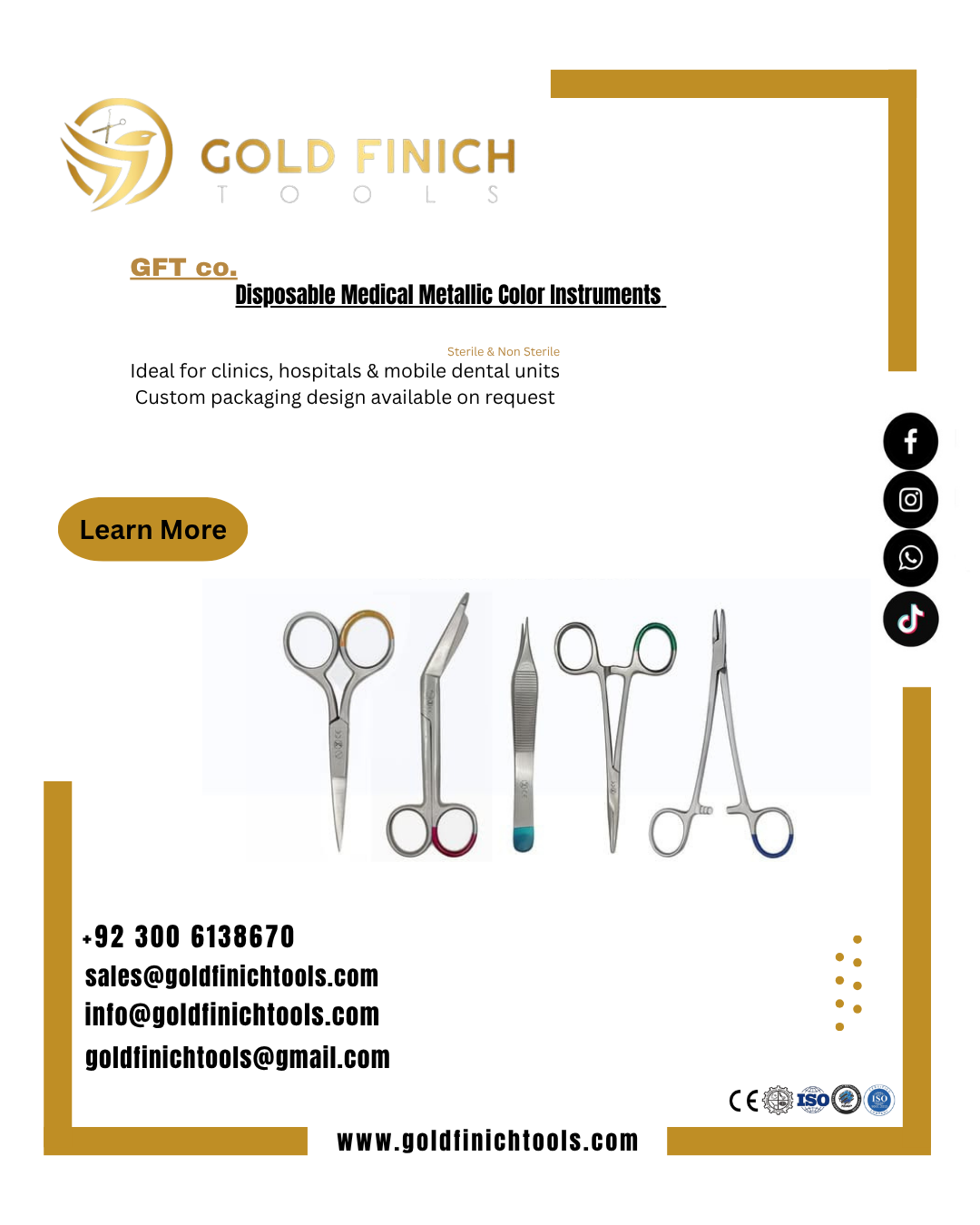 Surgical single use instuments 5 units   info@goldfinichtools.com     Whatsapp +923006138670