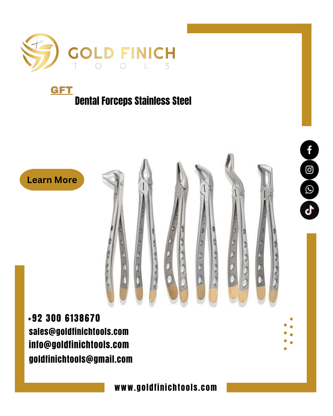 Extracting Forceps set info@goldfinichtools.com     Whatsapp +923006138670