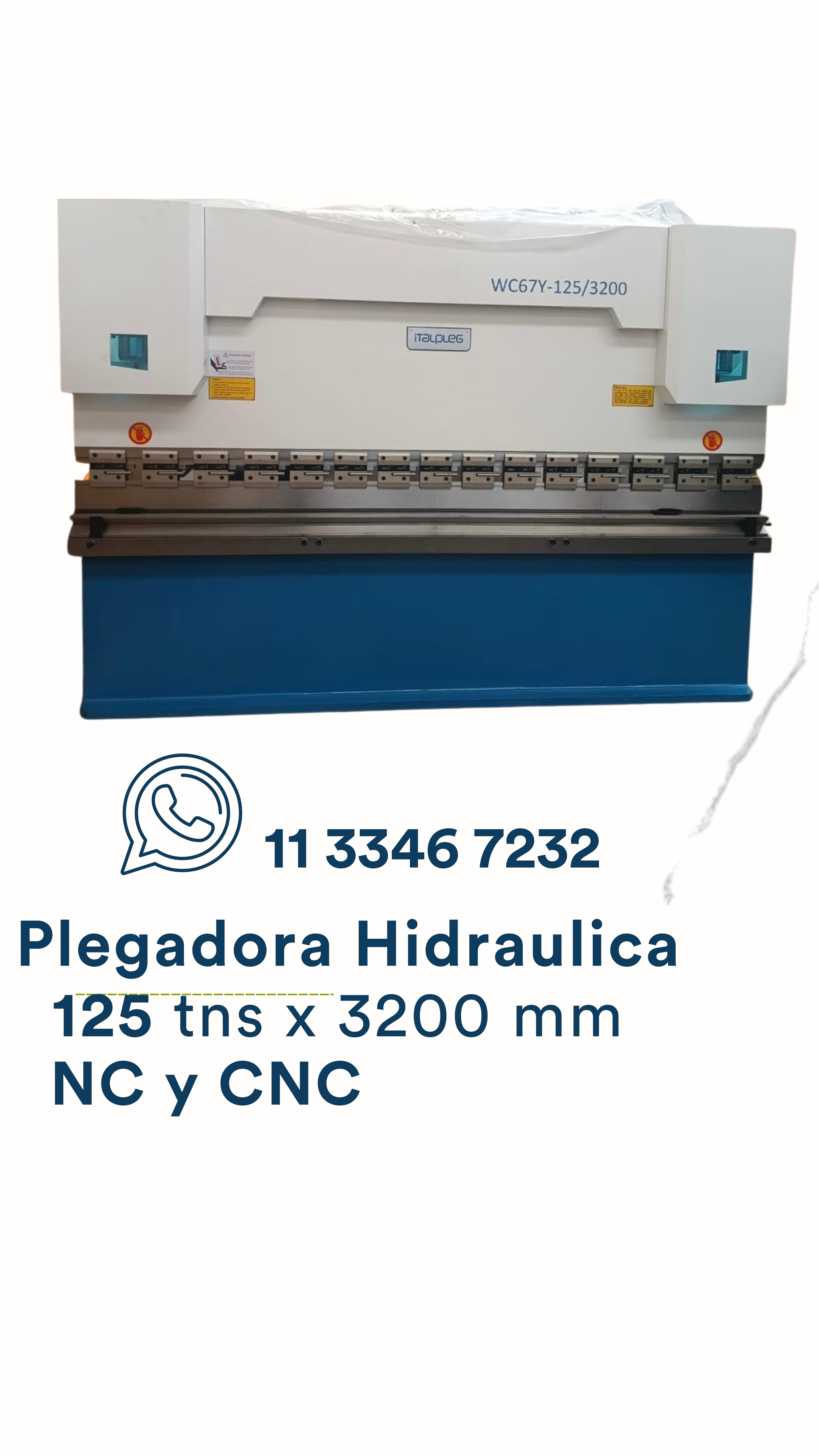 Plegadora Hidraulica Nueva de 3200 mm x 125 tns