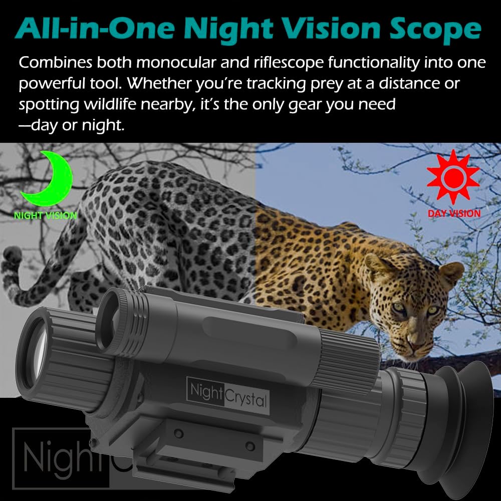 Monocular Digital Night Vision Scope NK008 1080P Video 5X Zoom 32GB 50mm Lens 940nm Laser IR for Hunting Infrared Riflescope