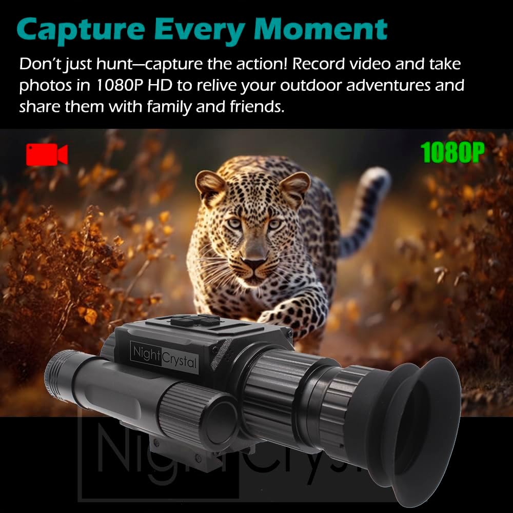 Monocular Digital Night Vision Scope NK008 1080P Video 5X Zoom 32GB 50mm Lens 940nm Laser IR for Hunting Infrared Riflescope