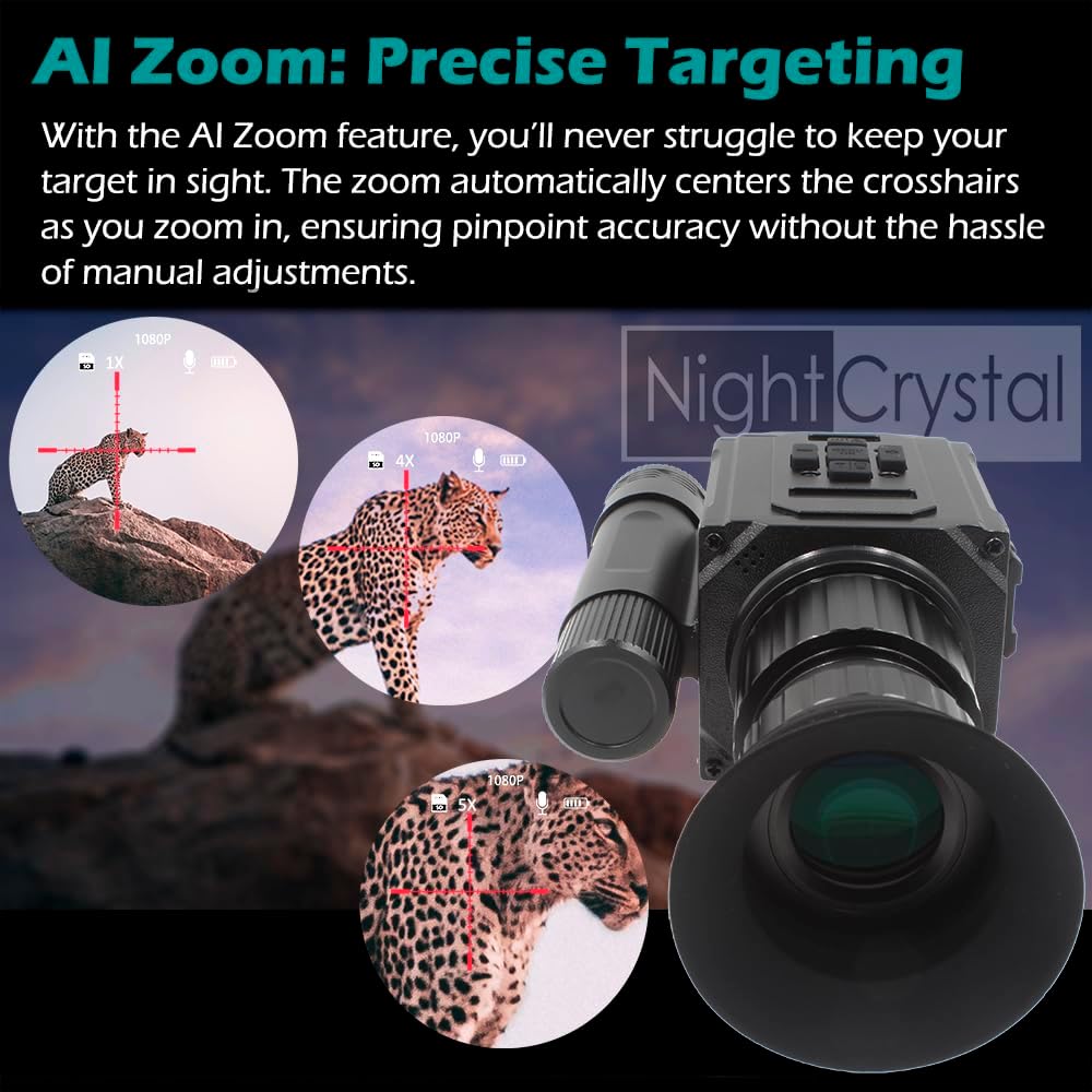 Monocular Digital Night Vision Scope NK008 1080P Video 5X Zoom 32GB 50mm Lens 940nm Laser IR for Hunting Infrared Riflescope