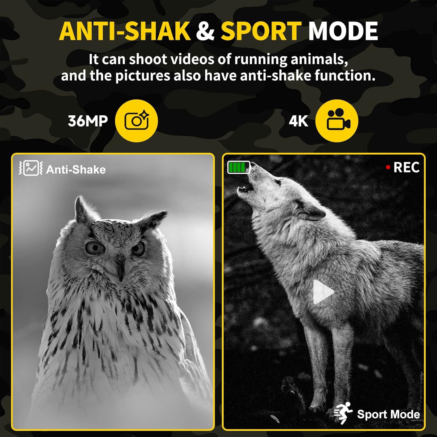 4K HD Infrared Night Vision Devices 5X Digital Zoom Binoculars 5000mAh Battery Telescope for Bird Watching,Camping,Hunting