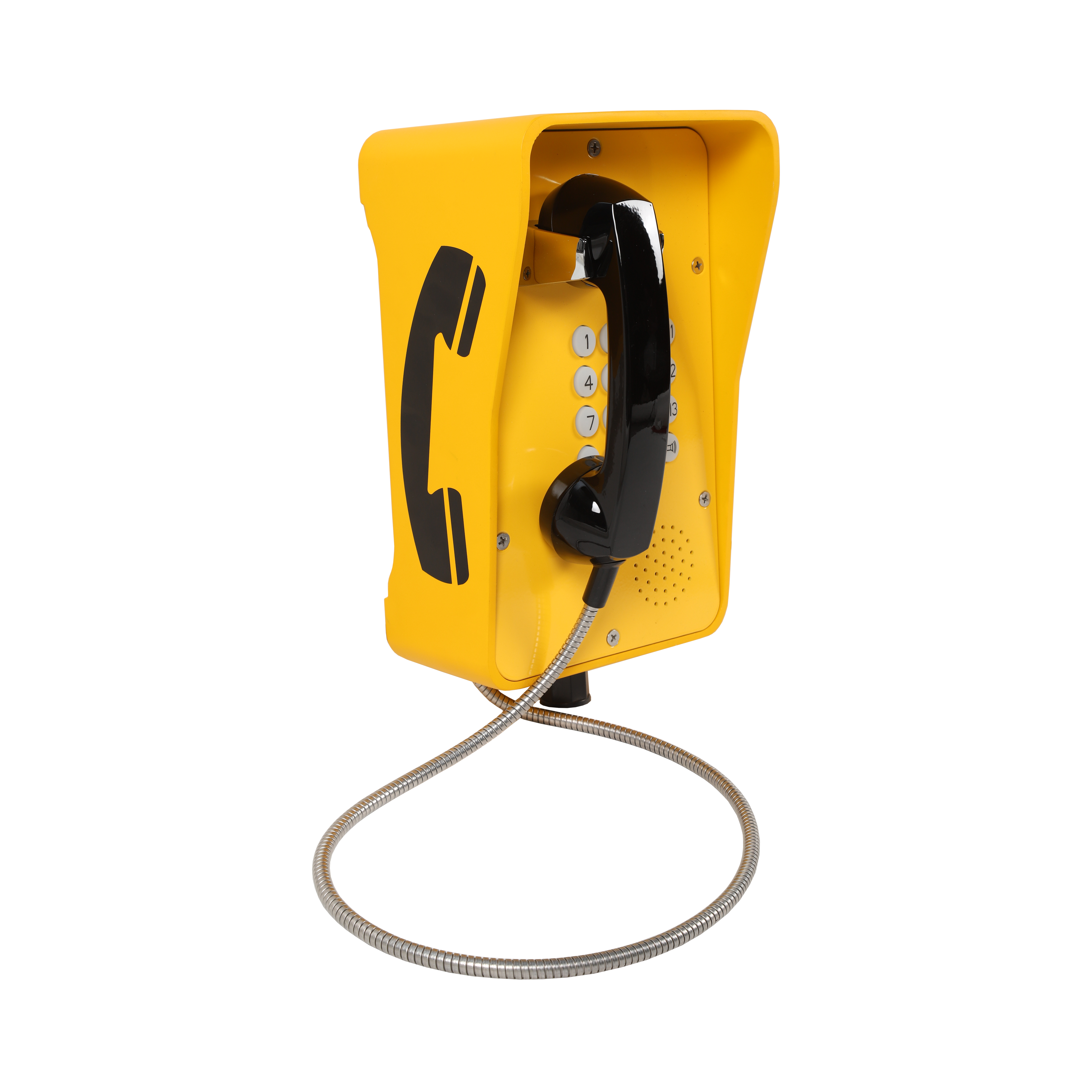 Public Telephone Speed Dial Auto Analog Classic Yellow Wall Mounted IP66  Certified  Intercom Keypad Handsfree Corded dustproof