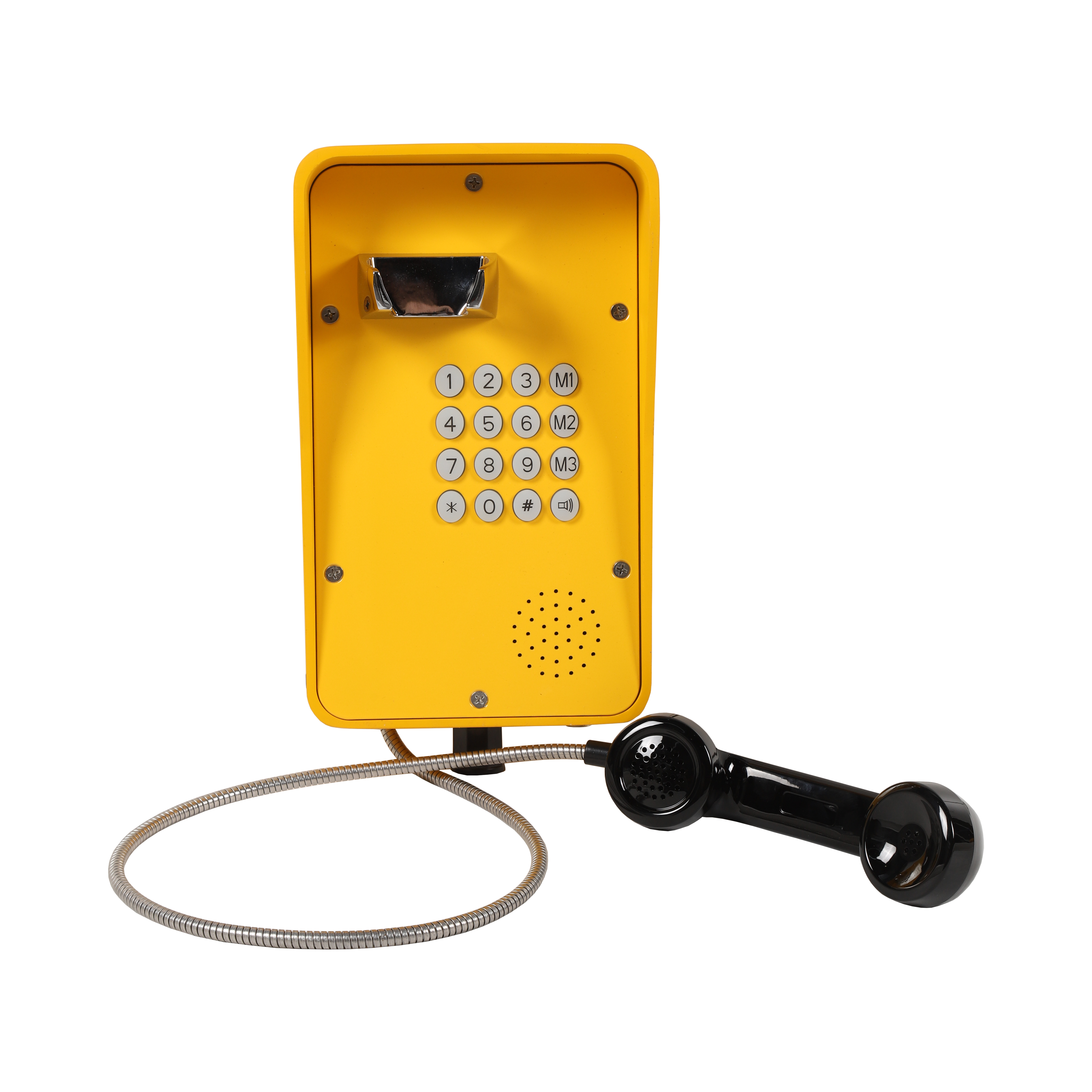 Public Telephone Speed Dial Auto Analog Classic Yellow Wall Mounted IP66  Certified  Intercom Keypad Handsfree Corded dustproof