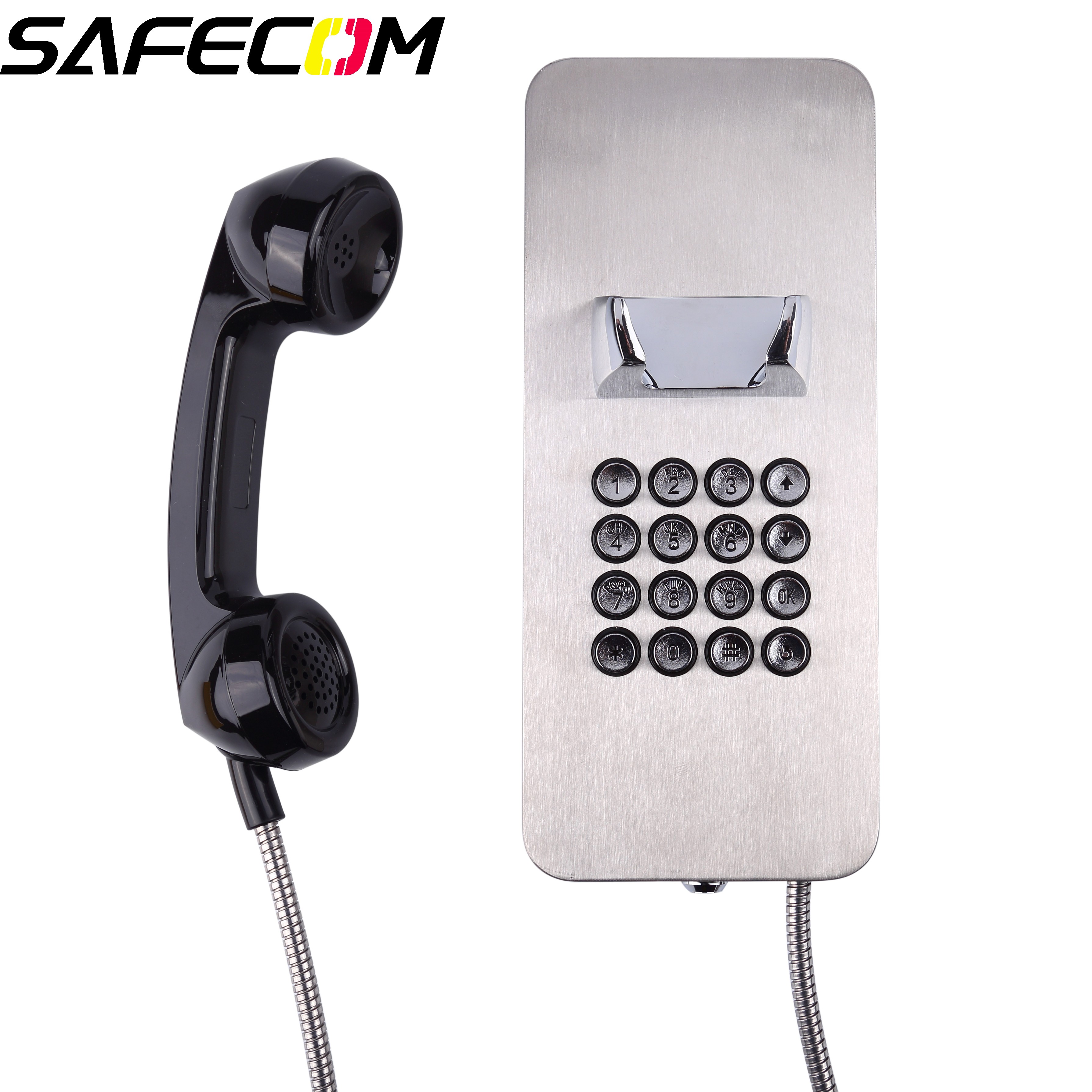 Rugged Jail telephones  corded Telephones Aluminum zinc buttons SIP/VOIP Analog Corded Telephone Rugged Inmate wall mounted SOS Features customize