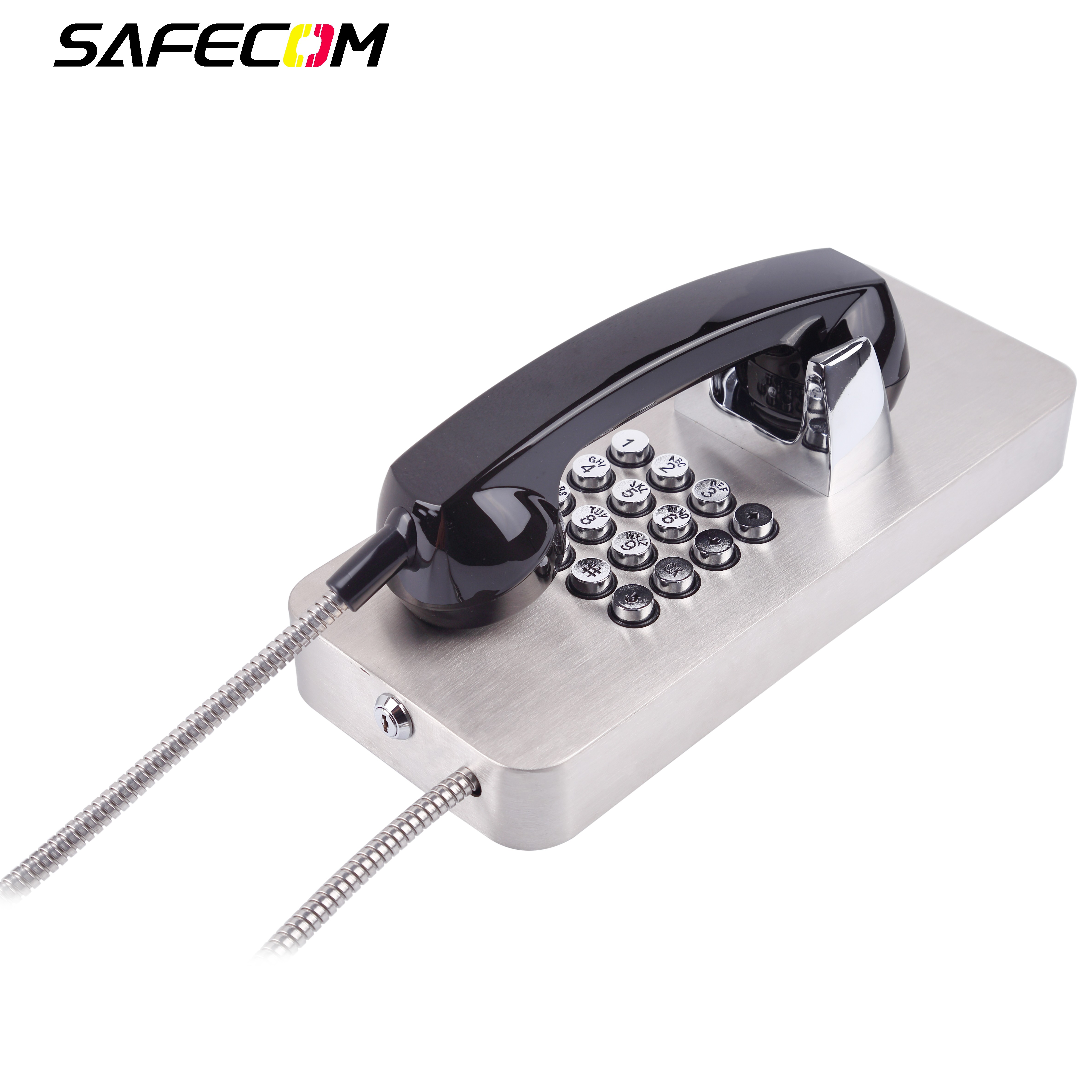 Rugged Jail telephones  corded Telephones Aluminum zinc buttons SIP/VOIP Analog Corded Telephone Rugged Inmate wall mounted SOS Features customize