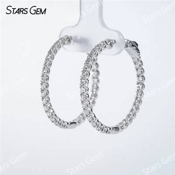 1.9mm Round Brilliant Cut Moissanite S925 Sterling Silver Diamond Earrings