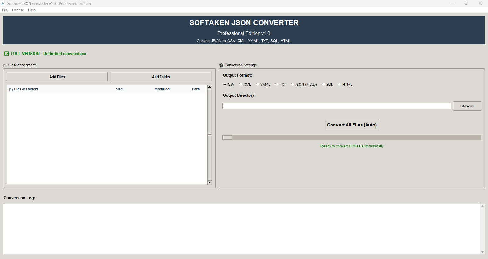 Softaken JSON Converter Software
