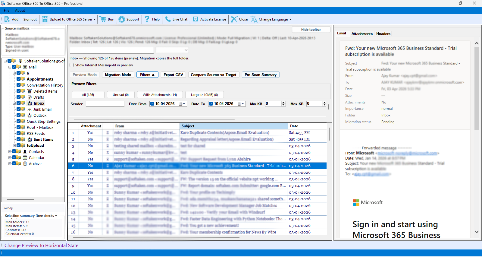 Softaken Office 365 to Office 365 Migration Tool