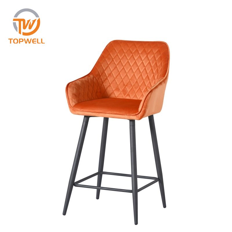 Bar Chair Fabric seat Powder coating leg DC-7209
