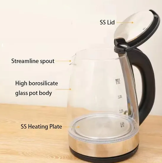 2.0L Kettles Glass Electric Kitchen Glass Tea Electric Kettle