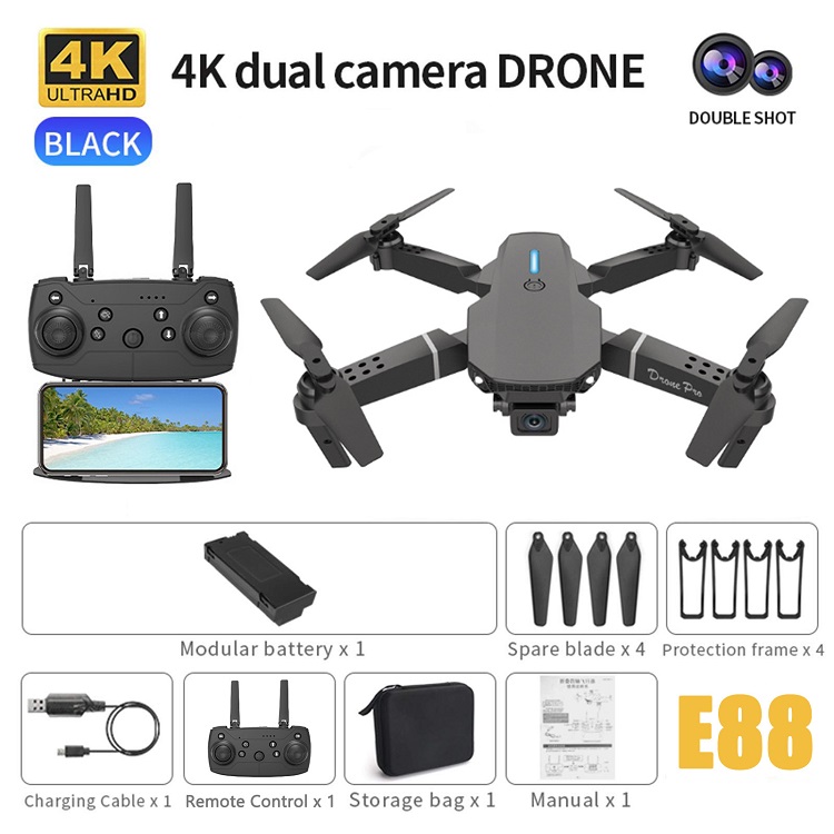 Toy Drone E88 4K 480P Camera Foldable Mini Drone E88 Beginner HD Cheap Drones 4K