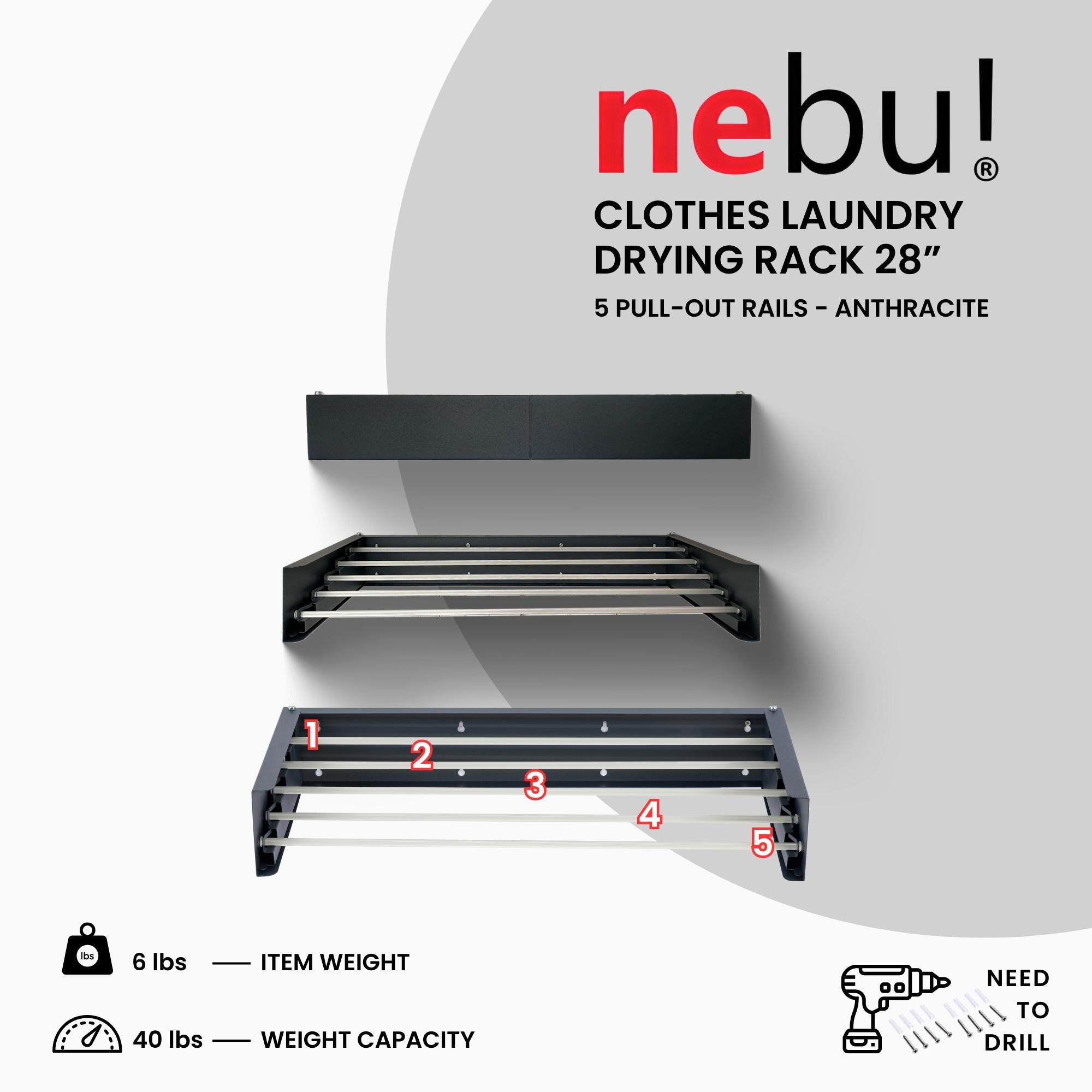 NEBU RETRACTABLE WALL MOUNTED CLOHTES DRYING RACK 28