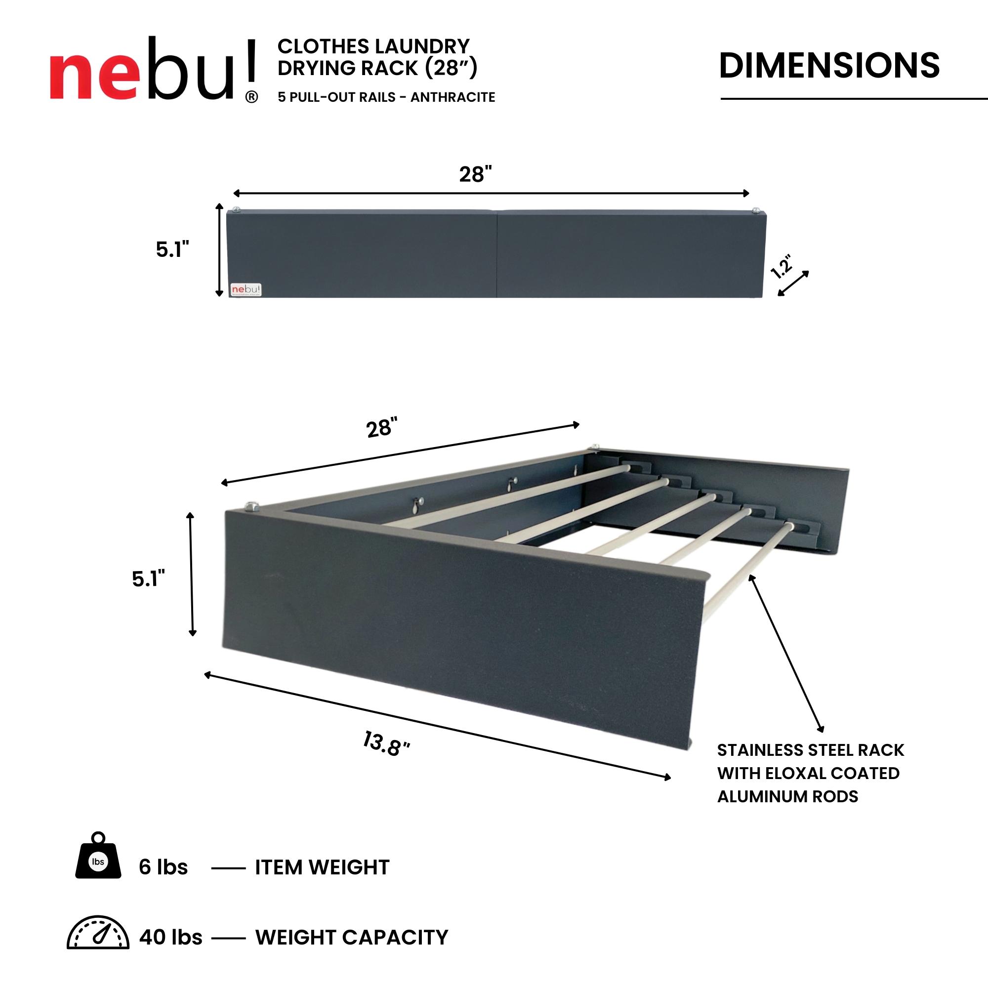 NEBU RETRACTABLE WALL MOUNTED CLOHTES DRYING RACK 28
