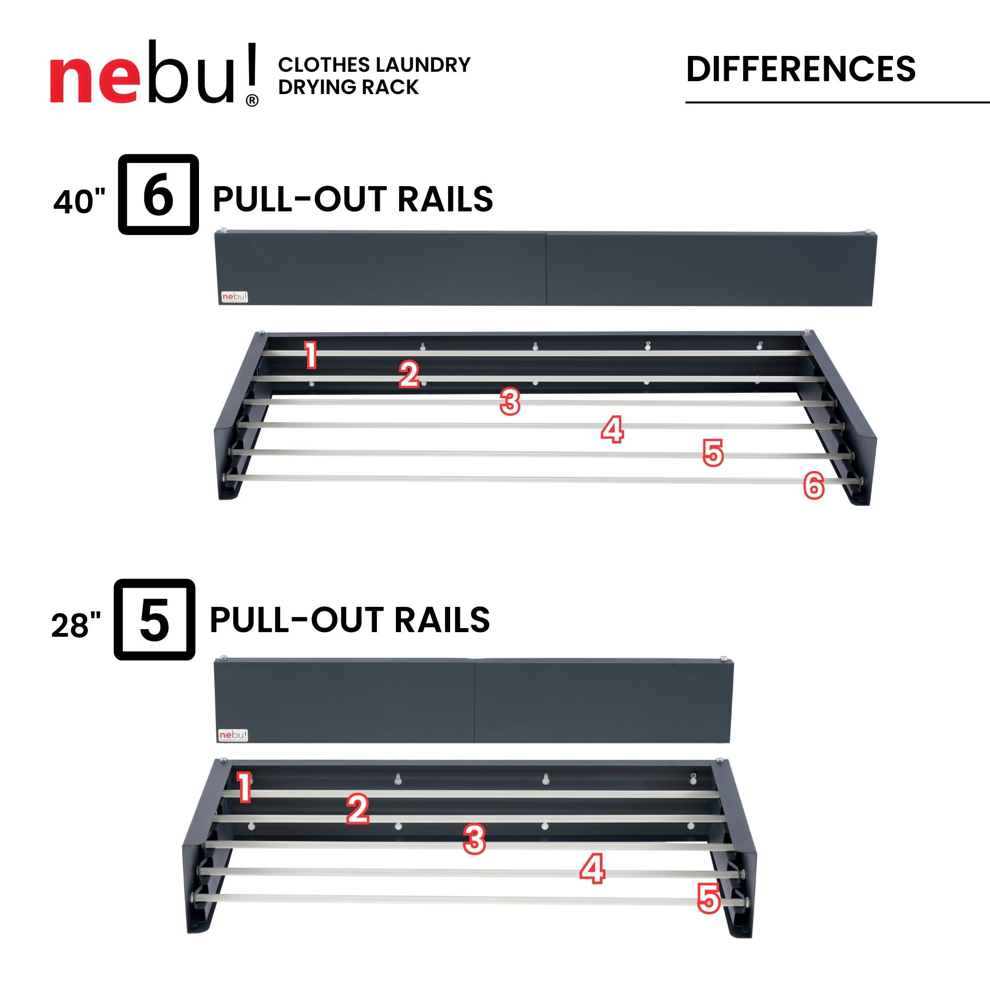 NEBU RETRACTABLE WALL MOUNTED CLOHTES DRYING RACK 40