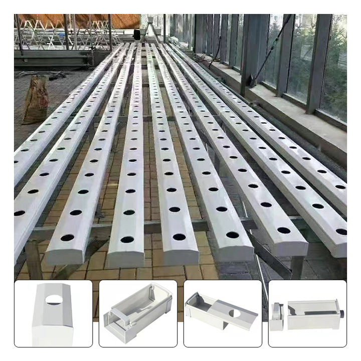 Greenhouse agriculture plants plastic planting pipe 10X5cm hydraulic channel NFT  hydraulic growing system