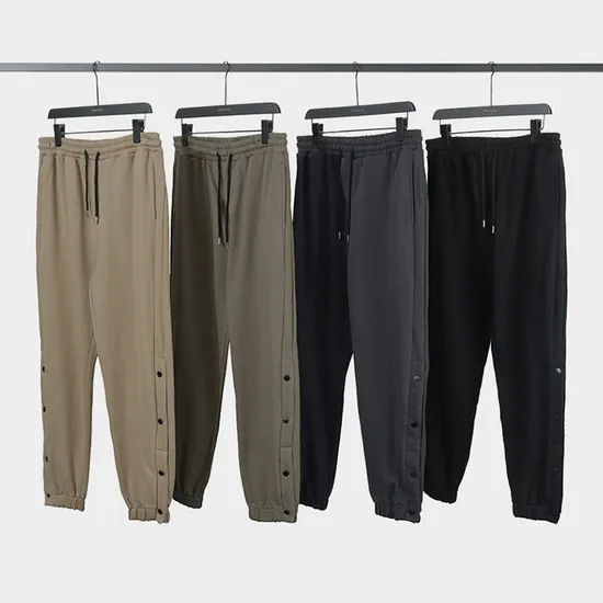 Custom High Quality French Terry Men Casual Elastic Joggers Pants High Waist Drawstring Pleated Men Sweatpants Overalls