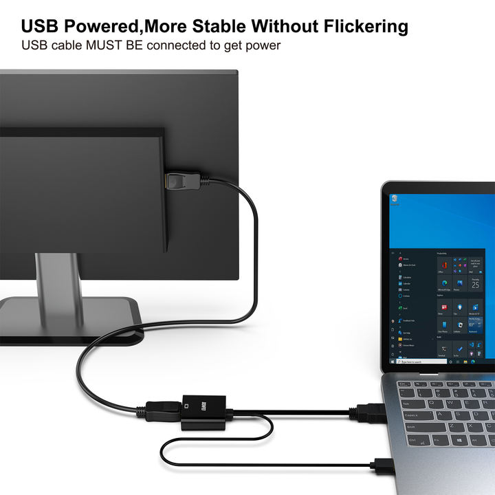 BENFEI HDMI to DisplayPort, Uni-Directional HDMI (Source) to DisplayPort (Display) Adapter 4K@60Hz/2K@144Hz/1080P@165Hz Export Manufacturing Efficiency