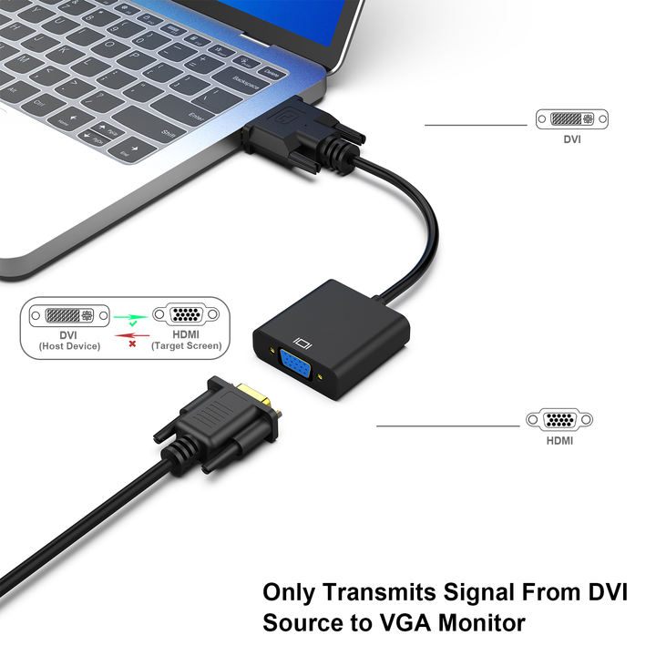 Customize Active DVI-D to VGA Adapter, DVI-D 24+1 to VGA Male to Female Adapter