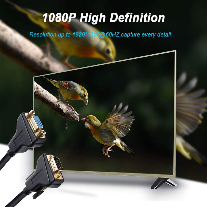 Customize VGA Extension Cable VGA Male to Female Cable 1.8 Meter Product Manufacturing Excellence