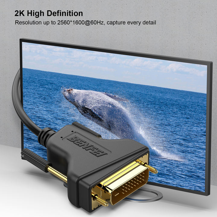 DVI to DVI Cable 0.9 Meter DVI-D 24+1 Gold Plated Cable, Dual Link Support High Resolution 2560x1600 Manufacturing Services