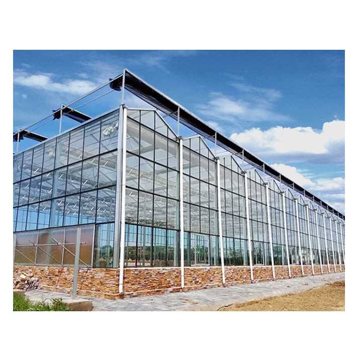 Agriculture Multi Span glass greenhouse   Venlo Glass Greenhouses Ecological Restaurant Vegetable Planting Greenhouse Efficient Manufacturing Outlet