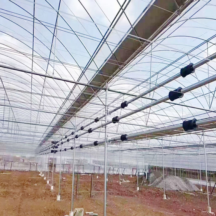 Continuous thin film greenhouse of vegetables, fruits, and melons in a continuous film greenhouse