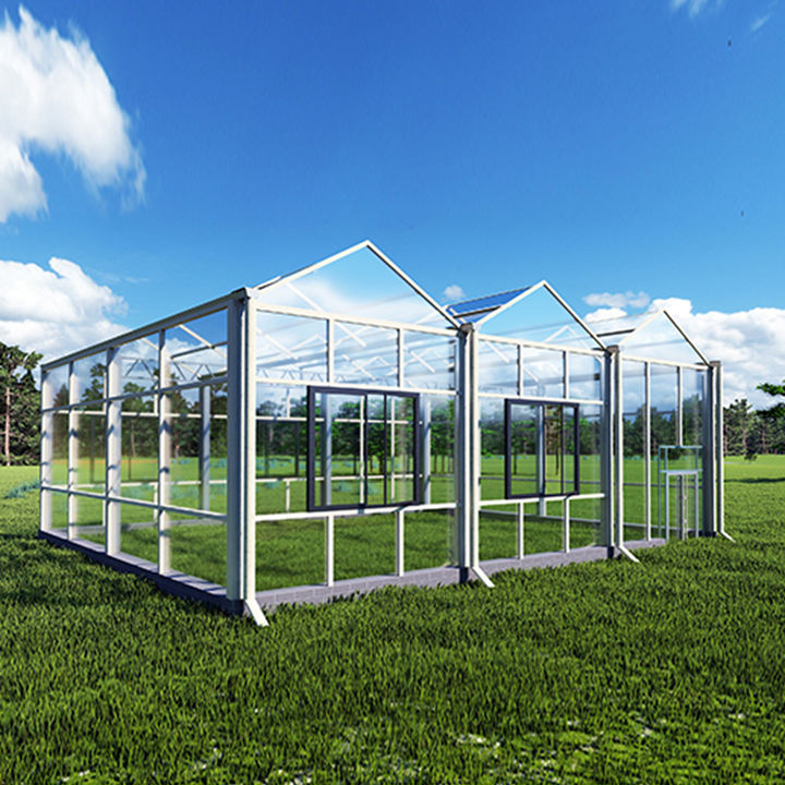 Garden Outdoor Backyard Solar Photovoltaic Glass Roof Pool House Glazed Sliding Sunroom Conservatory Greenhouse Affordable Factory Pricing Supply