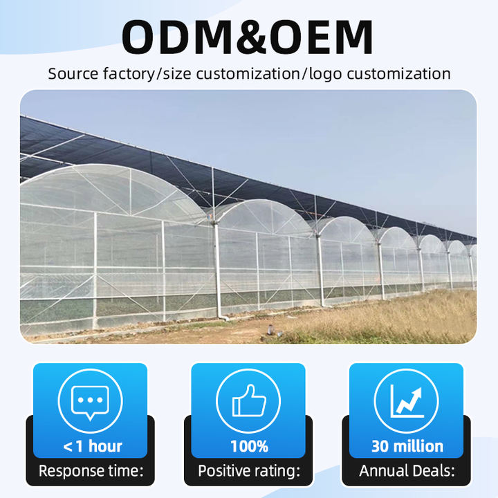 Kit Aluminium Frame Plastic Film Multi-Span Agricultural Green Houses Commercial  Invernadero House Greenhouse For Sale Factory Wholesale