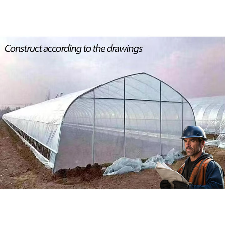 Single Span Film Greenhouse for agriculture tunnel  aluminum winter vegetable hot galvanized steel frame Single Span Greenhouse Rapid Production Solutions Trade