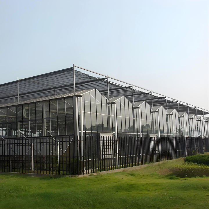 china custom commercial agriculture greenhouse green house frame Polycarbonate glass multi-span  planting  greenhouse for sale