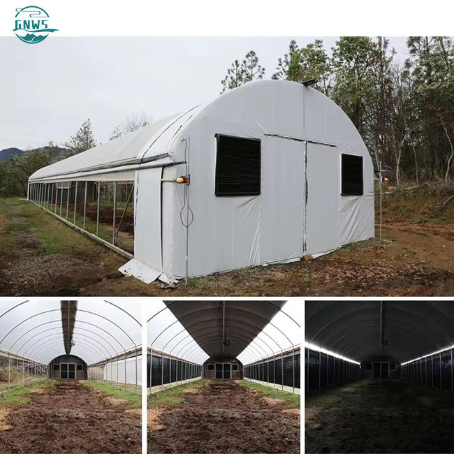 Pop up greenhouse medicinal herbs black house medicinal plants plastic automated 100% light Deprivation greenhouse supplier China Exporter B2B