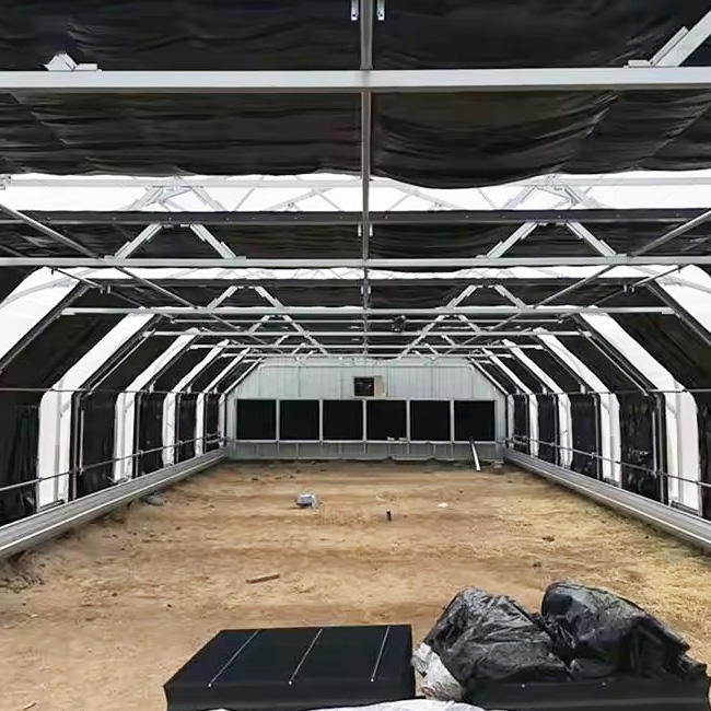 Serre agricole medicinal plants mushroom 100% Light Deprivation System poly tunnel Blackout Plastic smart Greenhouse High-Volume Manufacturing Trade