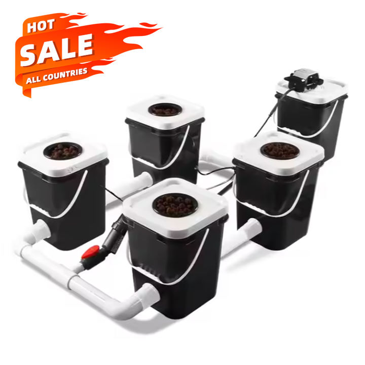 2024 New Garden Greenhouse 5 Pcs 5 Gallon Buckets  Equipment Dwc Growing Systems Kits Complete Hydroponics System